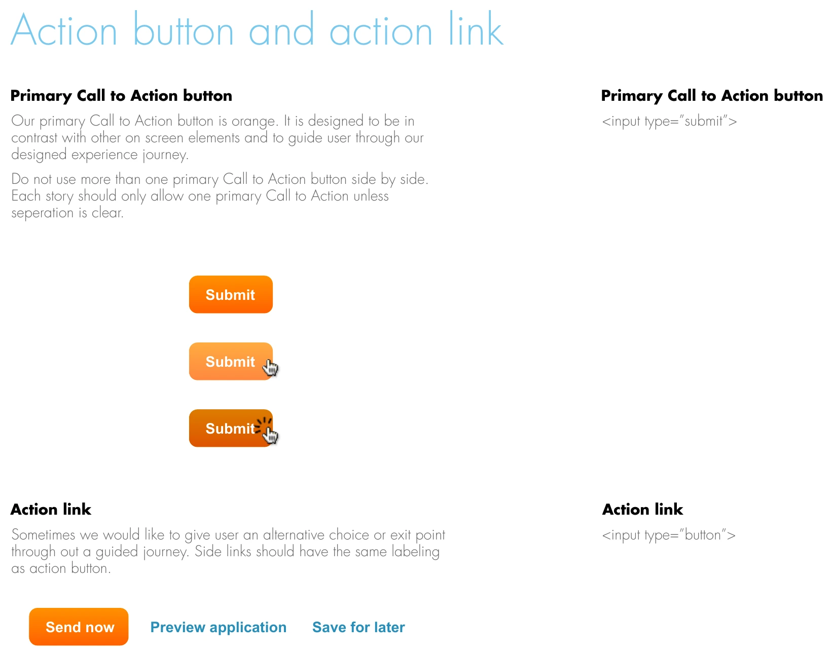 jobsDB visual refresh: Primary actions and button states (detail)