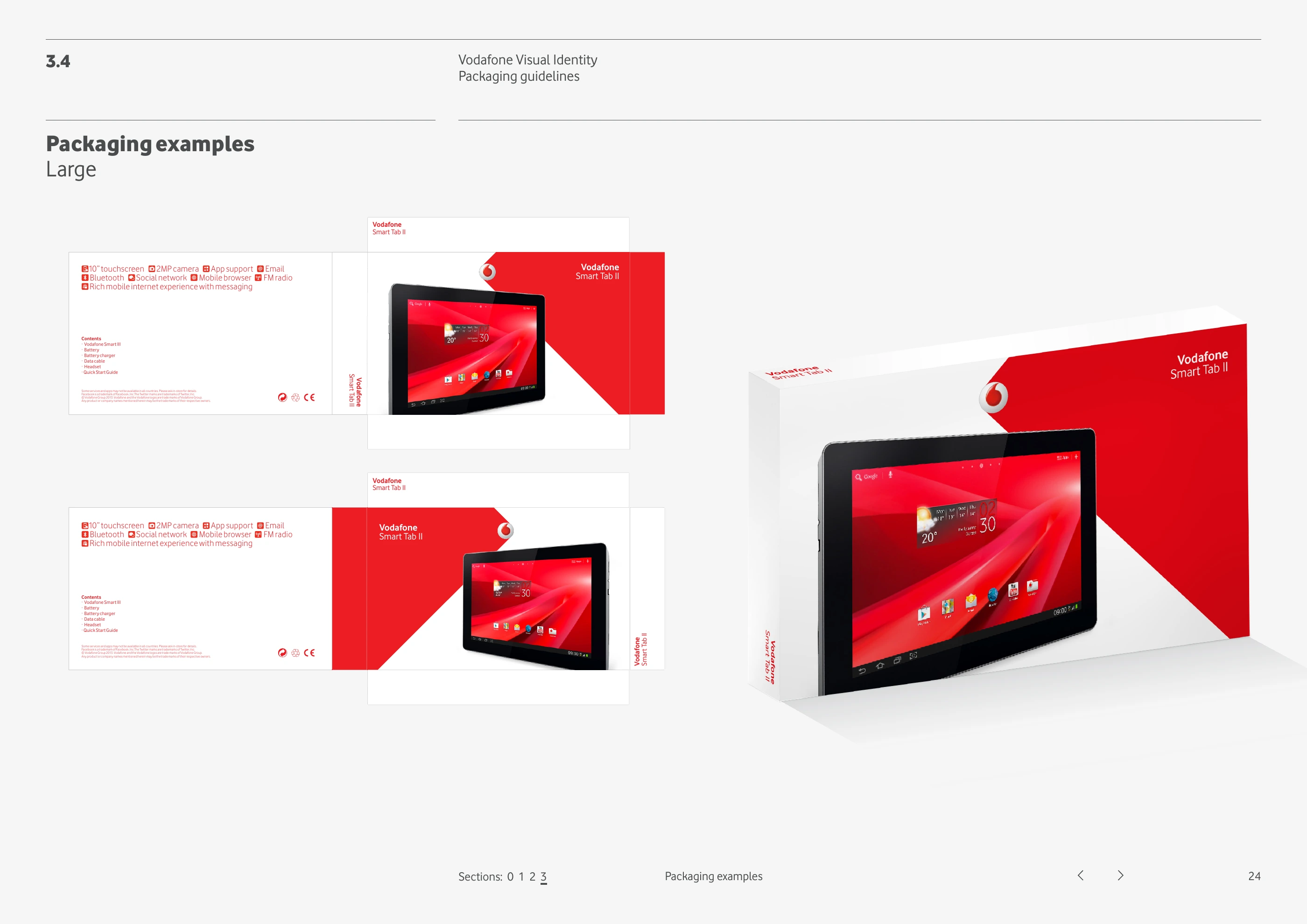 Vodafone packaging guidelines: Large-format packaging example