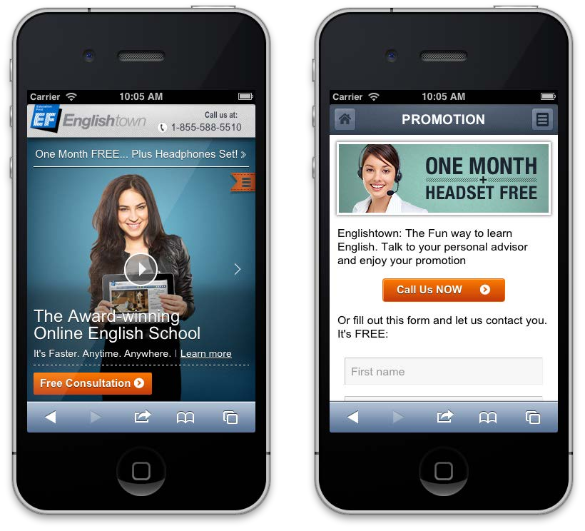Englishtown Mobile: EF / Mobile website