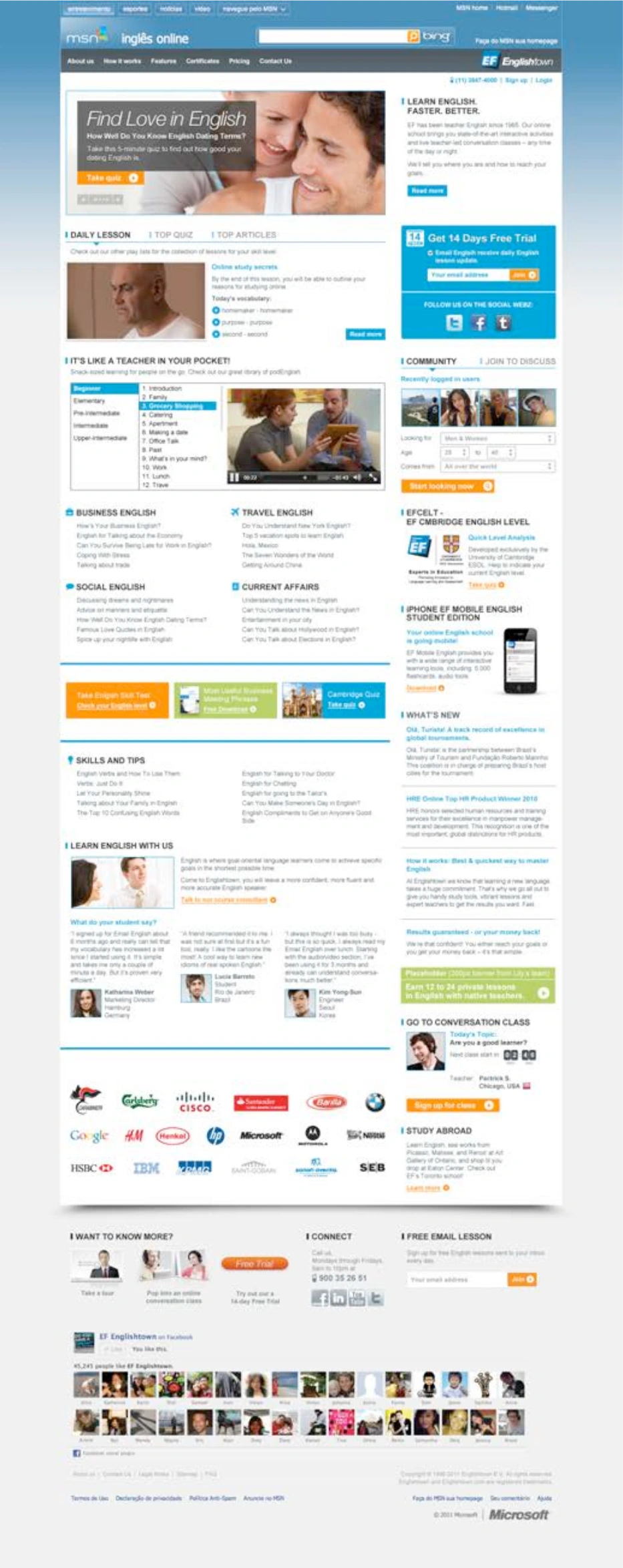 MSN partner portal: EF / Learning portal, view 1 of 4