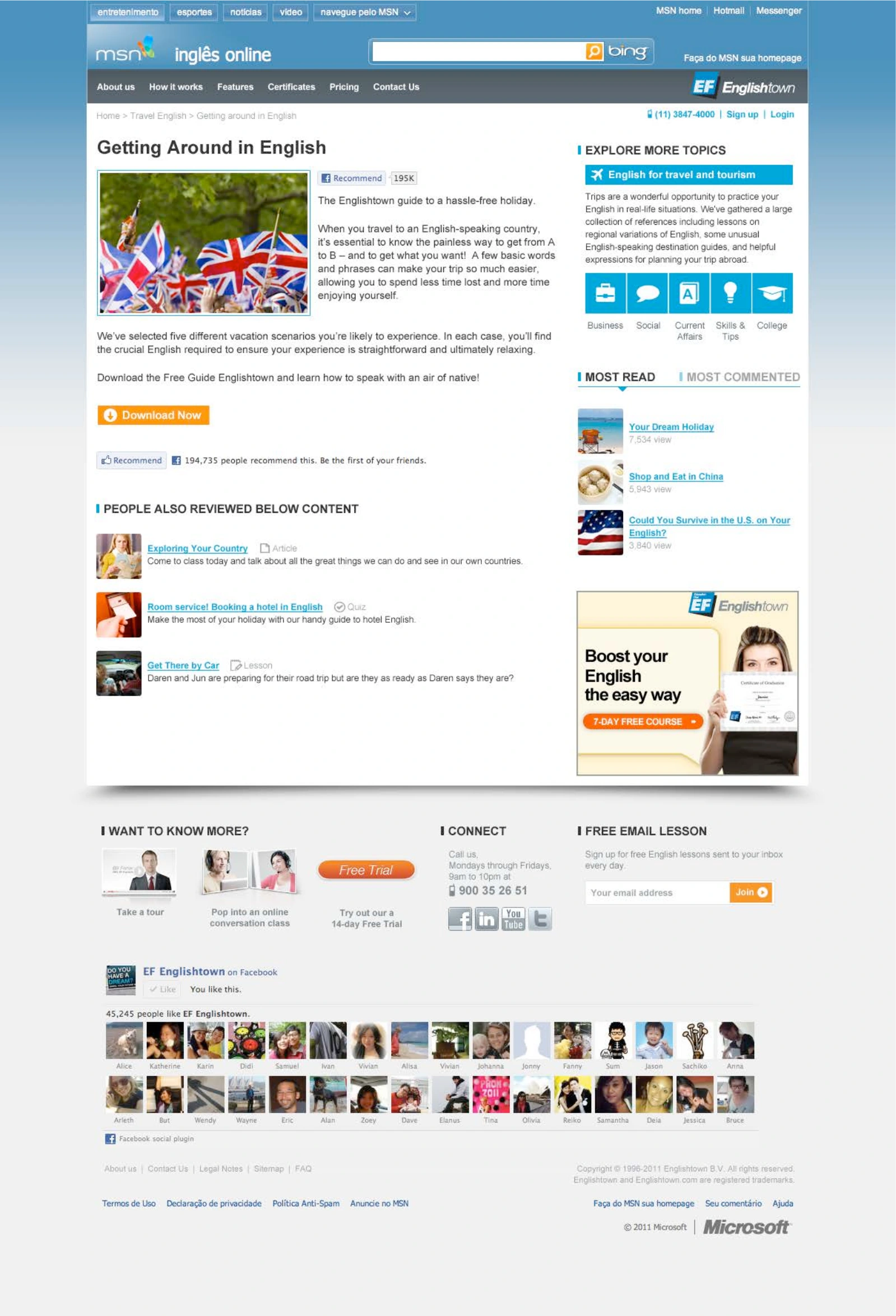 MSN partner portal: EF / Learning portal, view 3 of 4