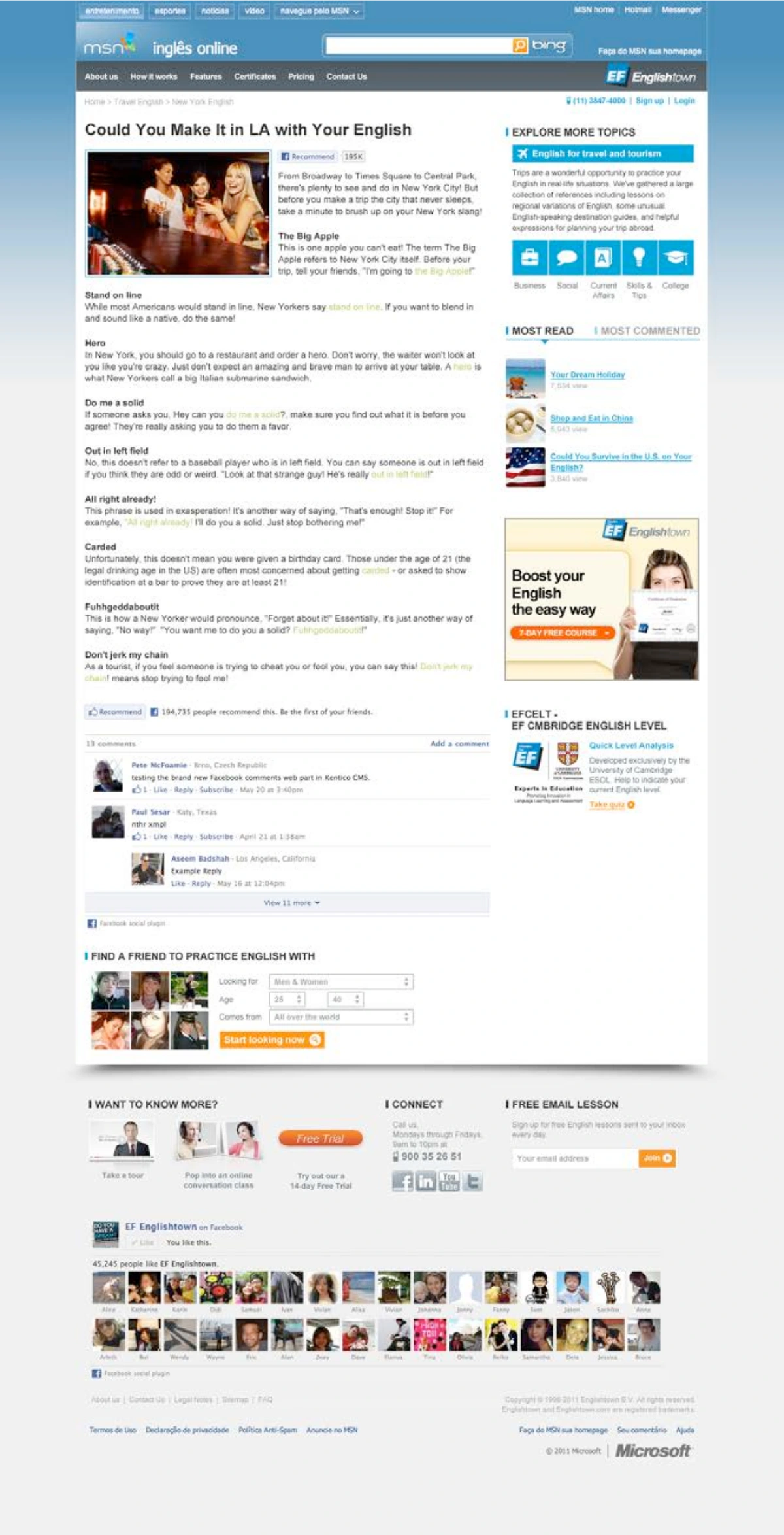 MSN partner portal: EF / Learning portal, view 4 of 4