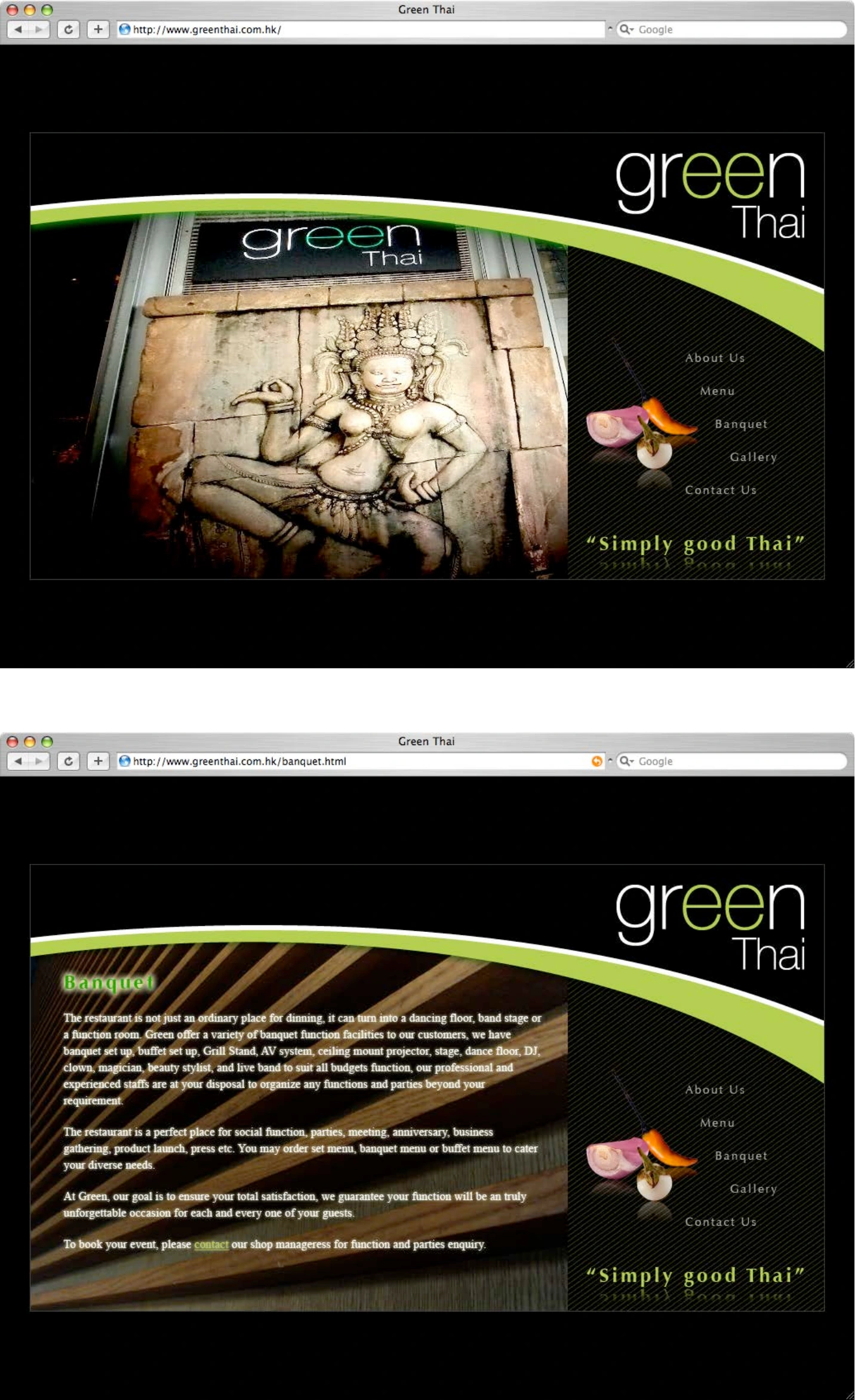 Green Thai: Restaurant website