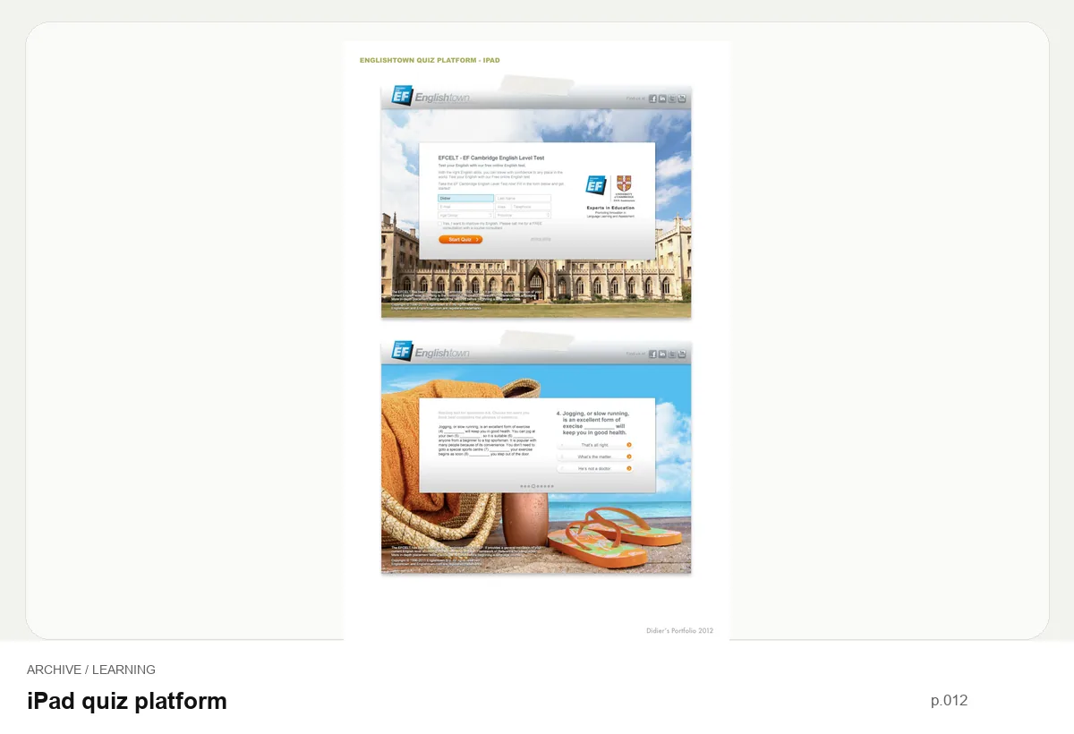 iPad quiz platform